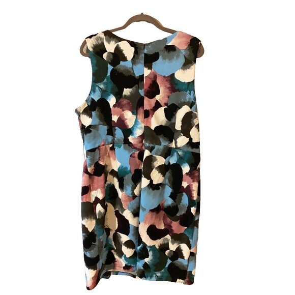 ILE New York Dress 16 Blue Plum Black White Stretch Sleeveless Washable Summer - Picture 7 of 7